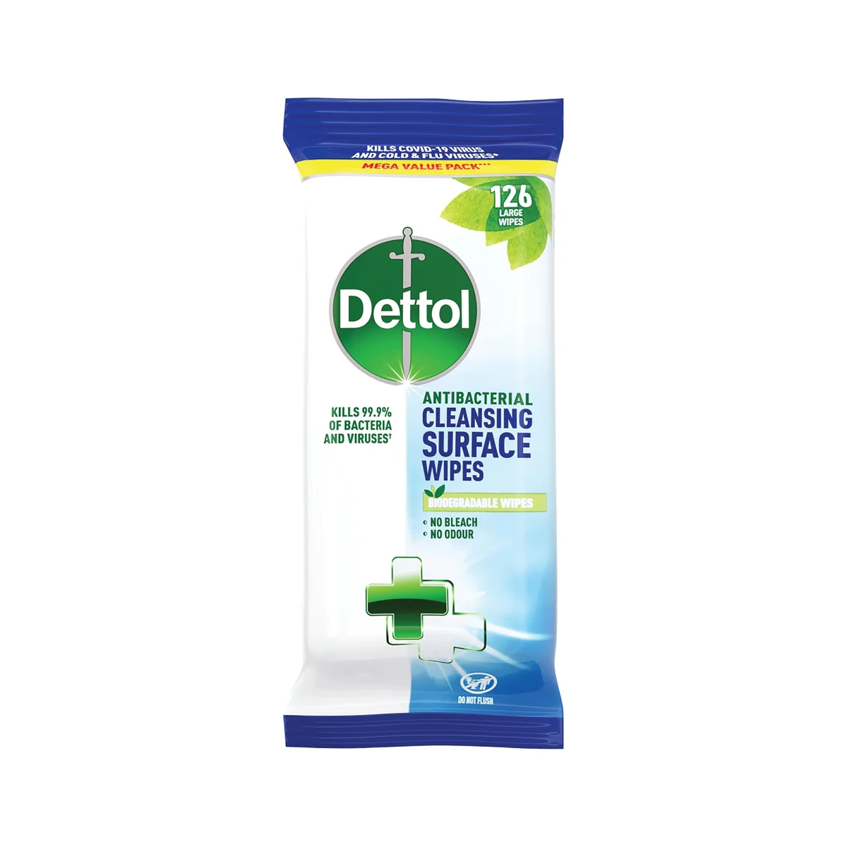 Dettol Antibacterial Biodegradable Cleansing Surface Wipes x126 (Pack of 6) GB-YAF