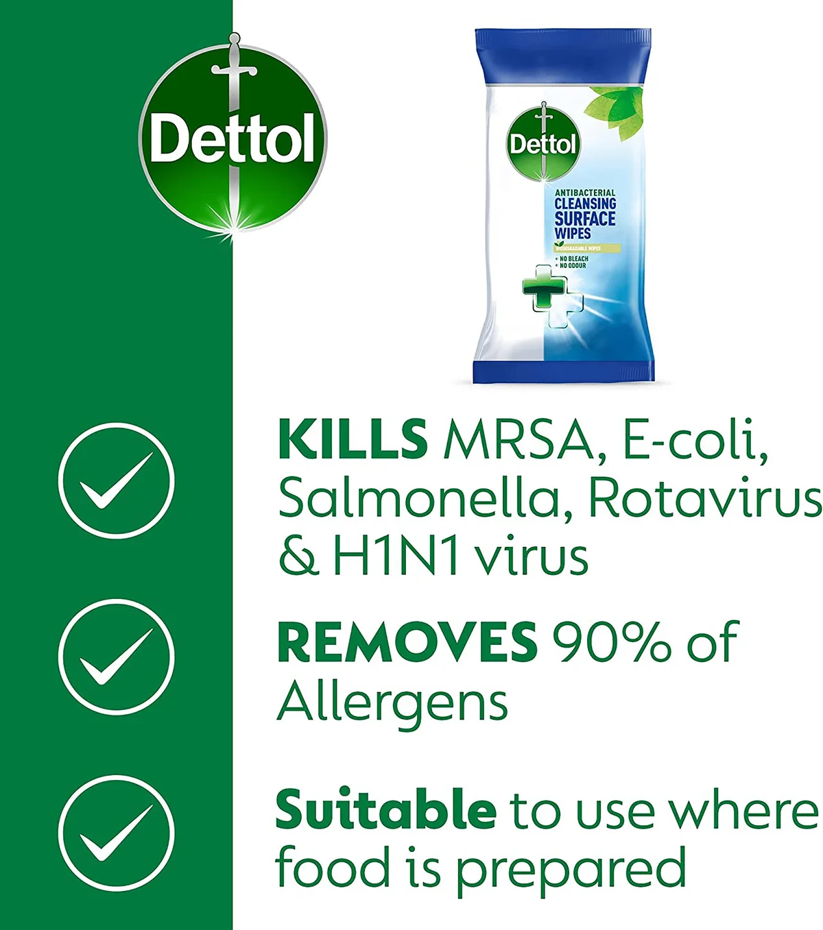 Dettol Antibacterial Cleansing Wipes x126 Wipes 3189500S - Image 2