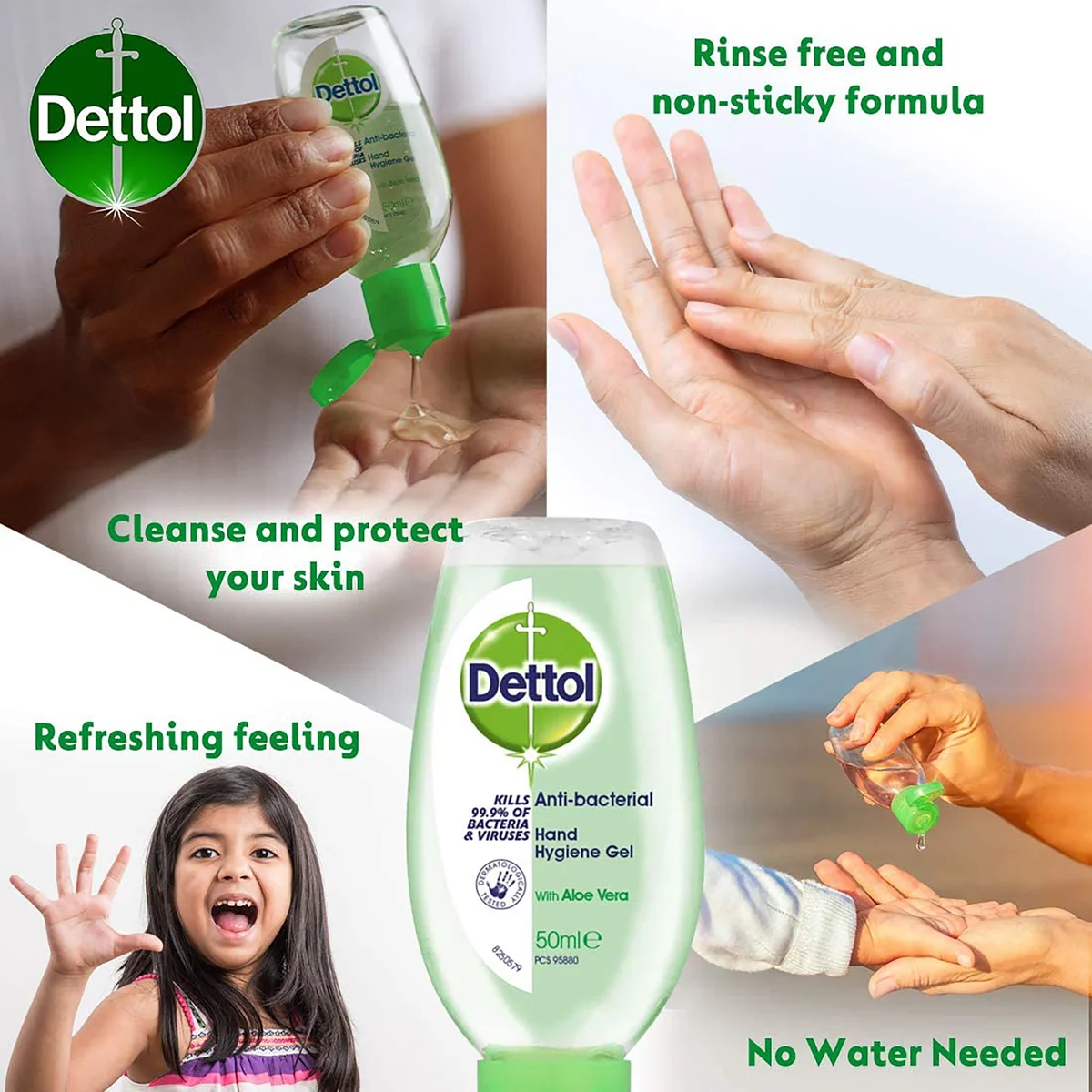 Dettol Hand Sanitiser Gel On the Go 50ml (Pack of 12) 3028667 - Image 2