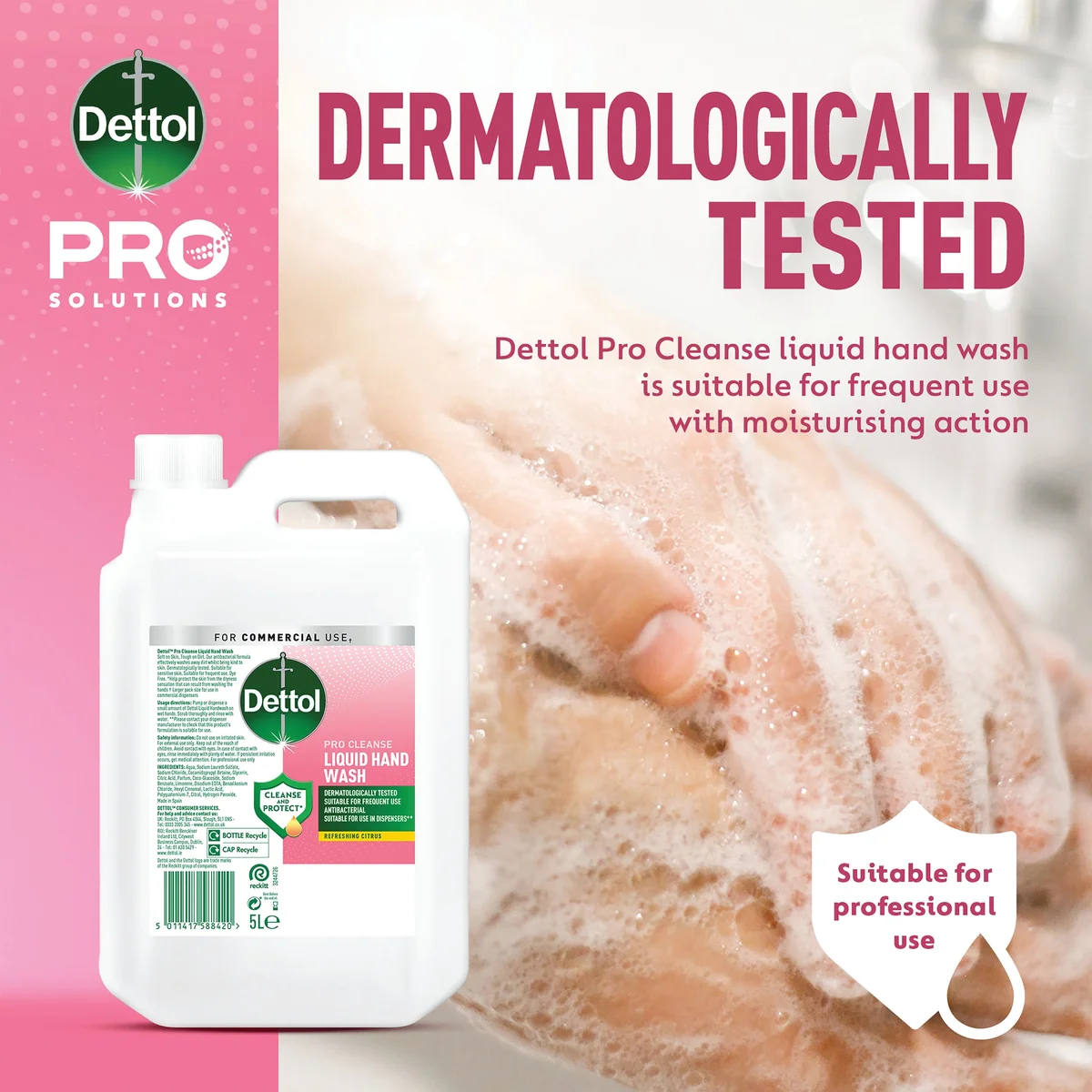 Dettol Pro Cleanse Hand Wash Soap Citrus 5L Buy 2 Get Free Dispenser - Image 3