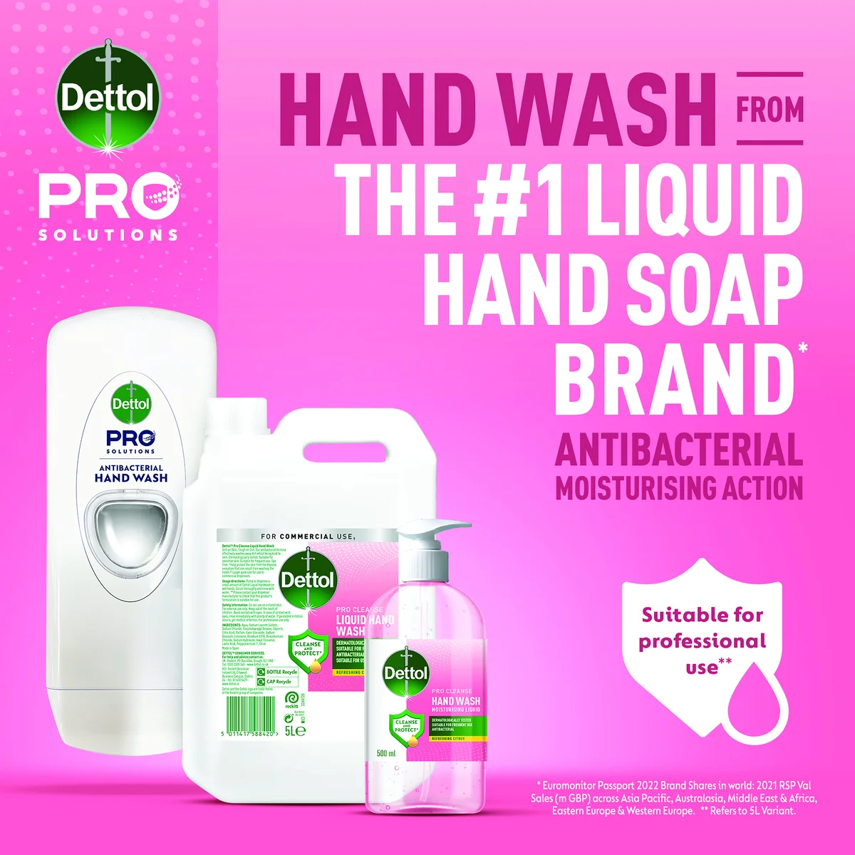 Dettol Pro Cleanse Hand Wash Soap Citrus 5L Buy 2 Get Free Dispenser - Image 4