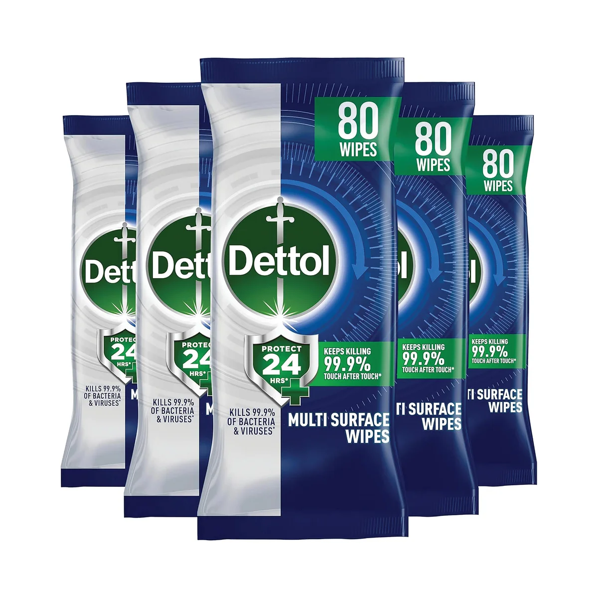 Dettol Bio Surface Wipes Fresh 80 wipes (Pack of 5) GB-T0Z