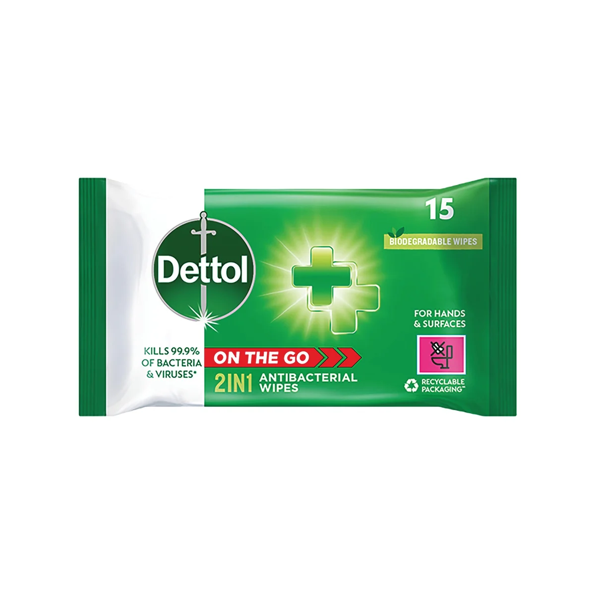 Dettol Antibacterial Hand and Surface Wipes 15 Wipes Fresh (Pack of 9) GB-TRG