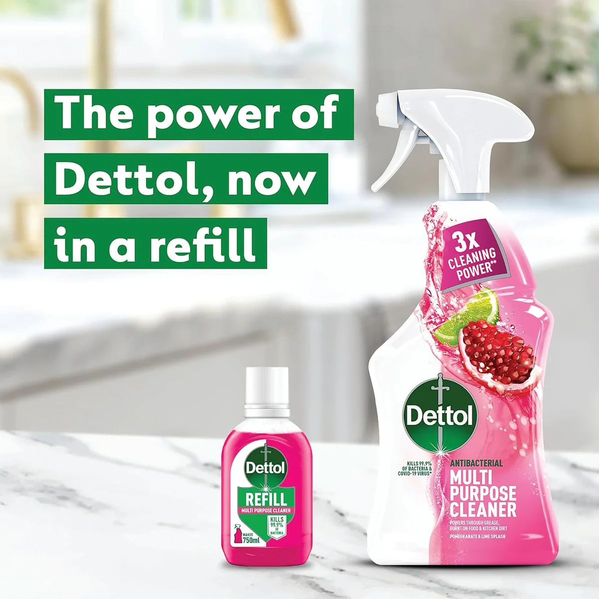 Dettol Multipurpose Clean Spray Refill Pomegranate 50ml (Pack of 15) 3276913 - Image 2