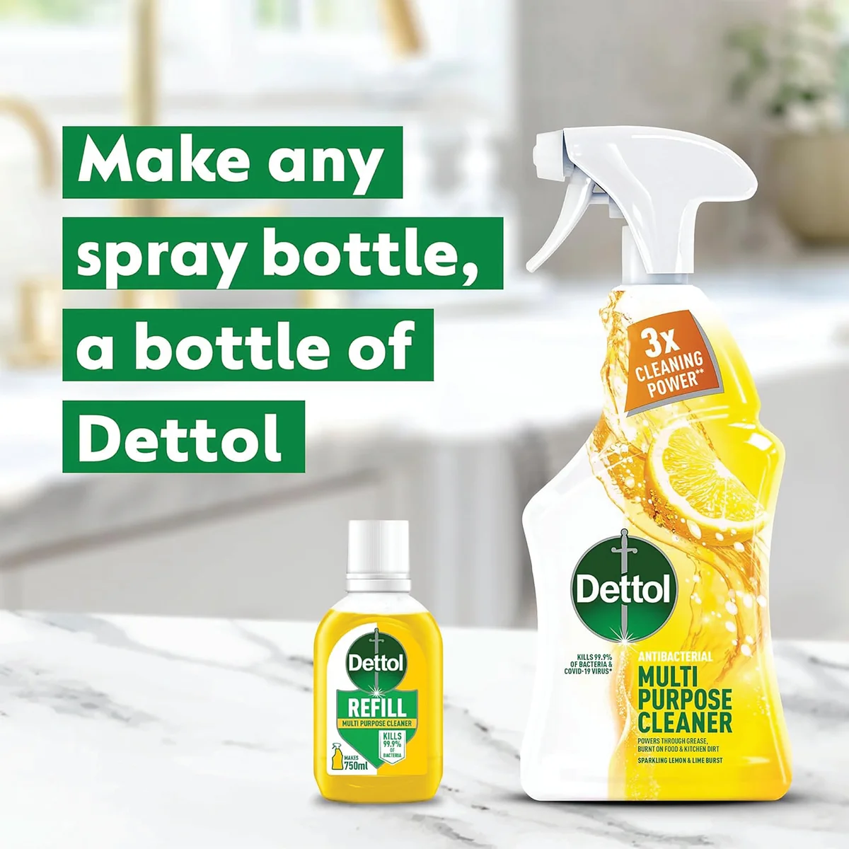 Dettol Multipurpose Clean Spray Refill Citrus 50ml (Pack of 15) 3276916 - Image 2