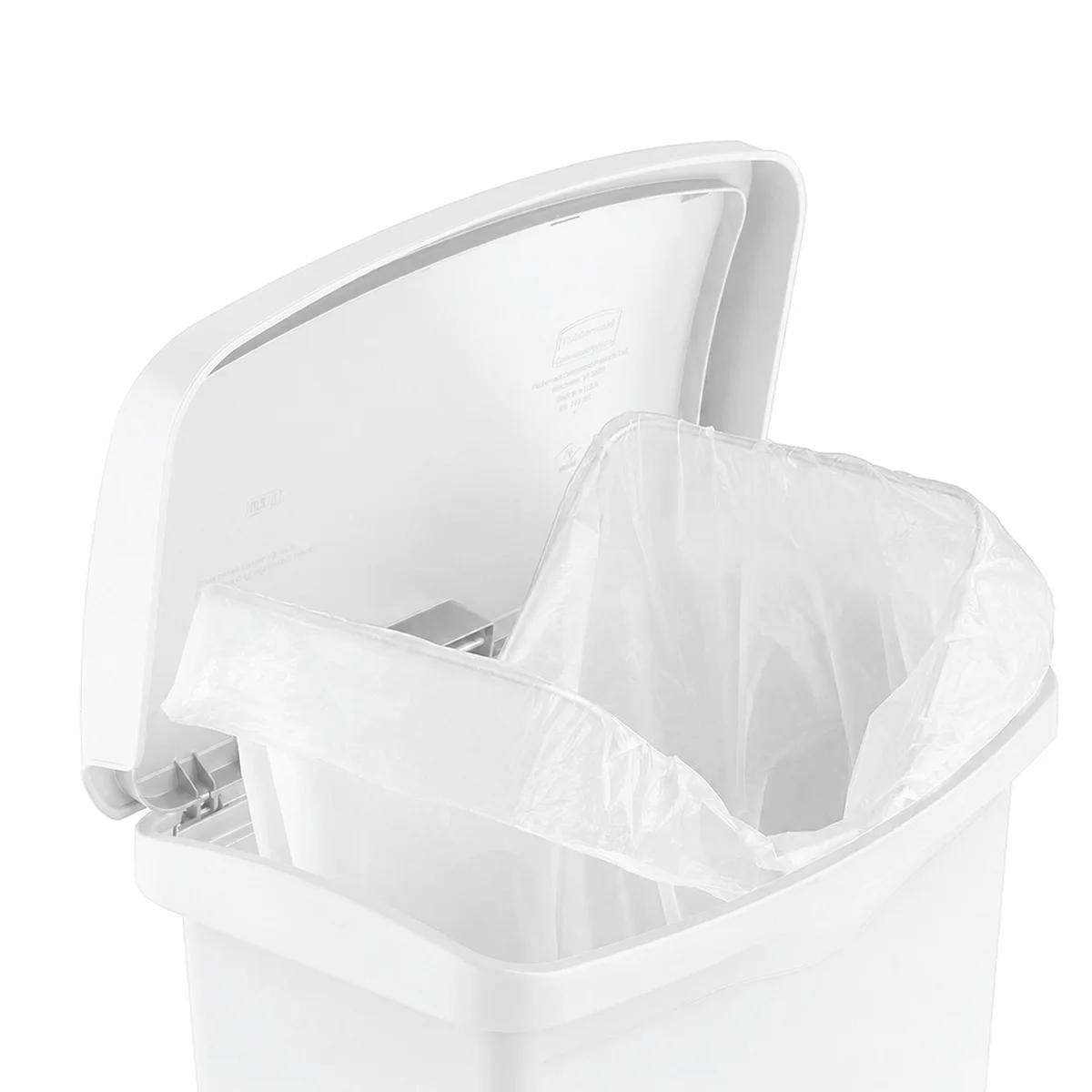 Rubbermaid Slim Jim Pedal Bin 50 Litres White 1883557 - Image 3