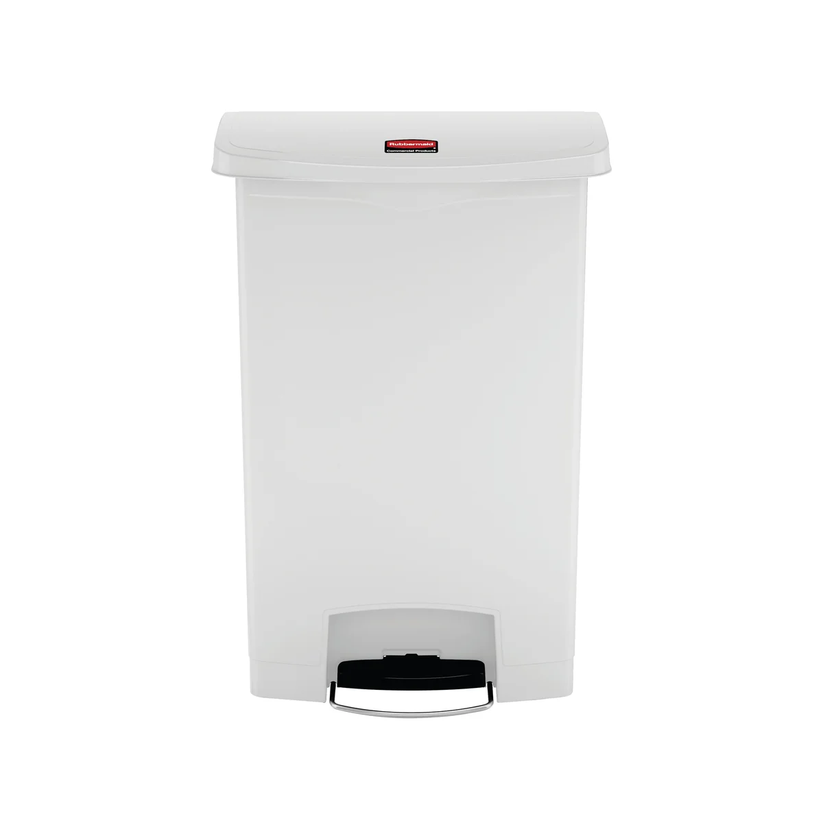 Rubbermaid Slim Jim Pedal Bin Step On Resin 90 Litres White 1883561