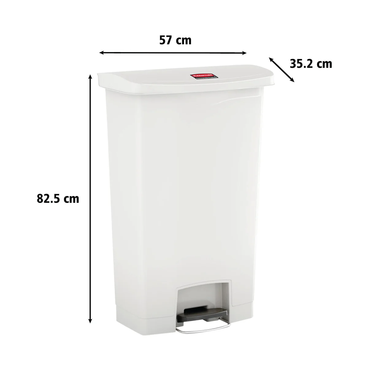 Rubbermaid Slim Jim Pedal Bin Step On Resin 90 Litres White 1883561 - Image 3