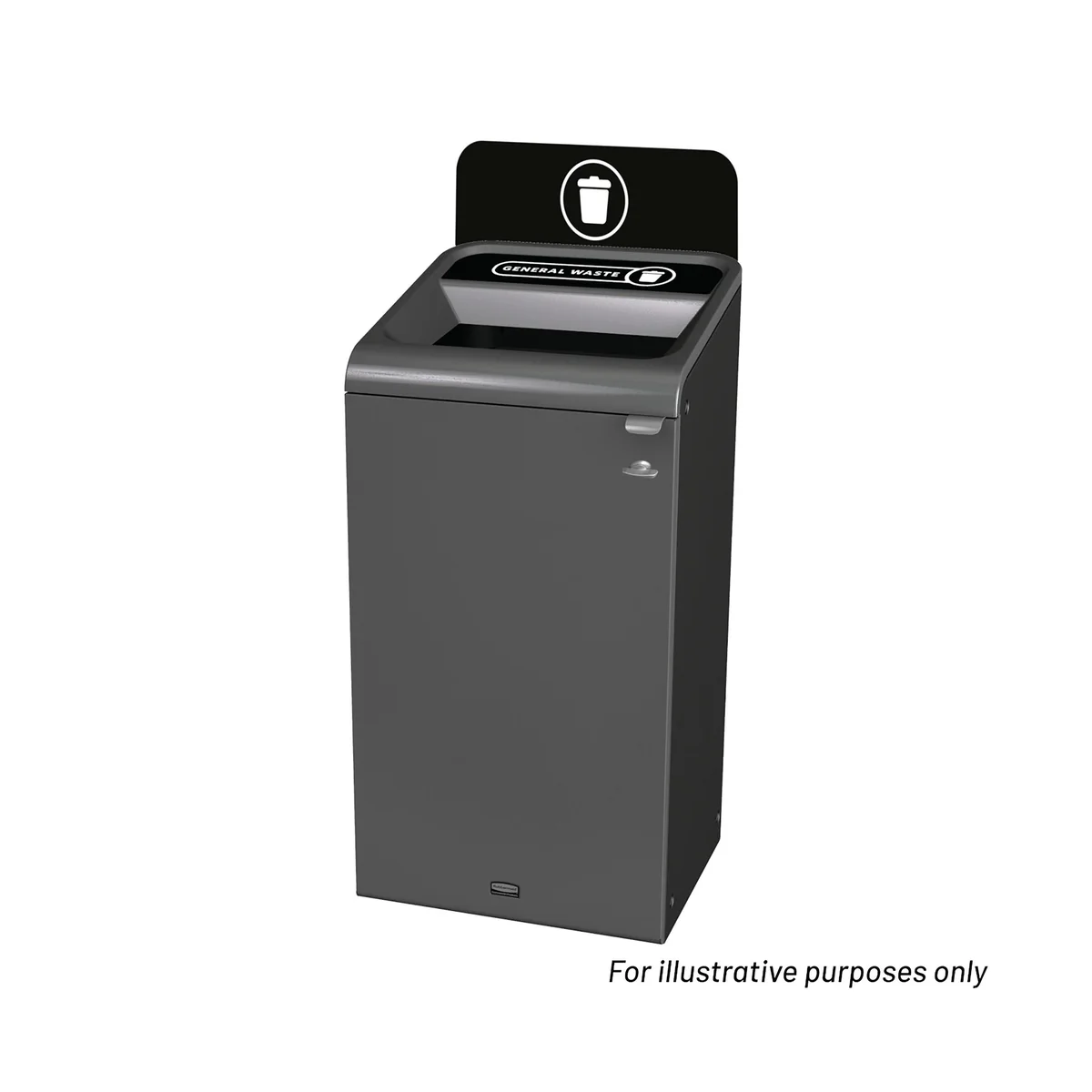 Rubbermaid Configure Container with General Waste Label 87L Black 2154755 - Image 2