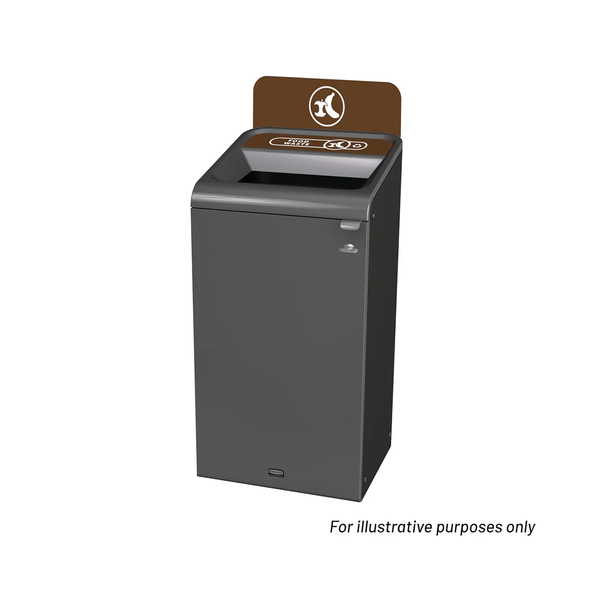 Rubbermaid Configure Container with Food Waste Label 87L Brown 2154756 - Image 2