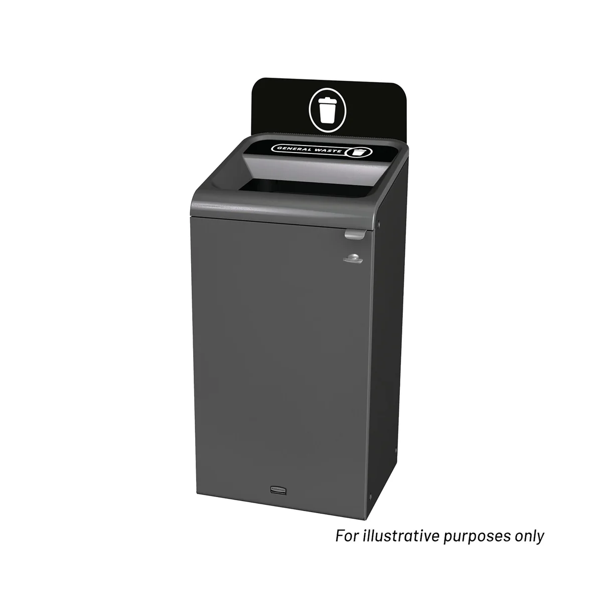 Rubbermaid Configure Container with Landfill Label 87L Black 2154757 - Image 2