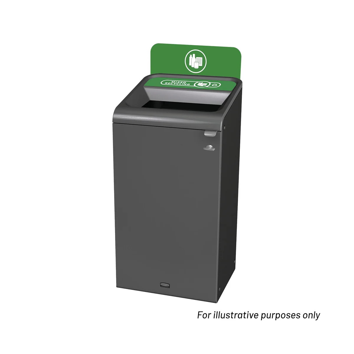 Rubbermaid Configure Container with Mixed Recycling Label 87L Green 2154758 - Image 2