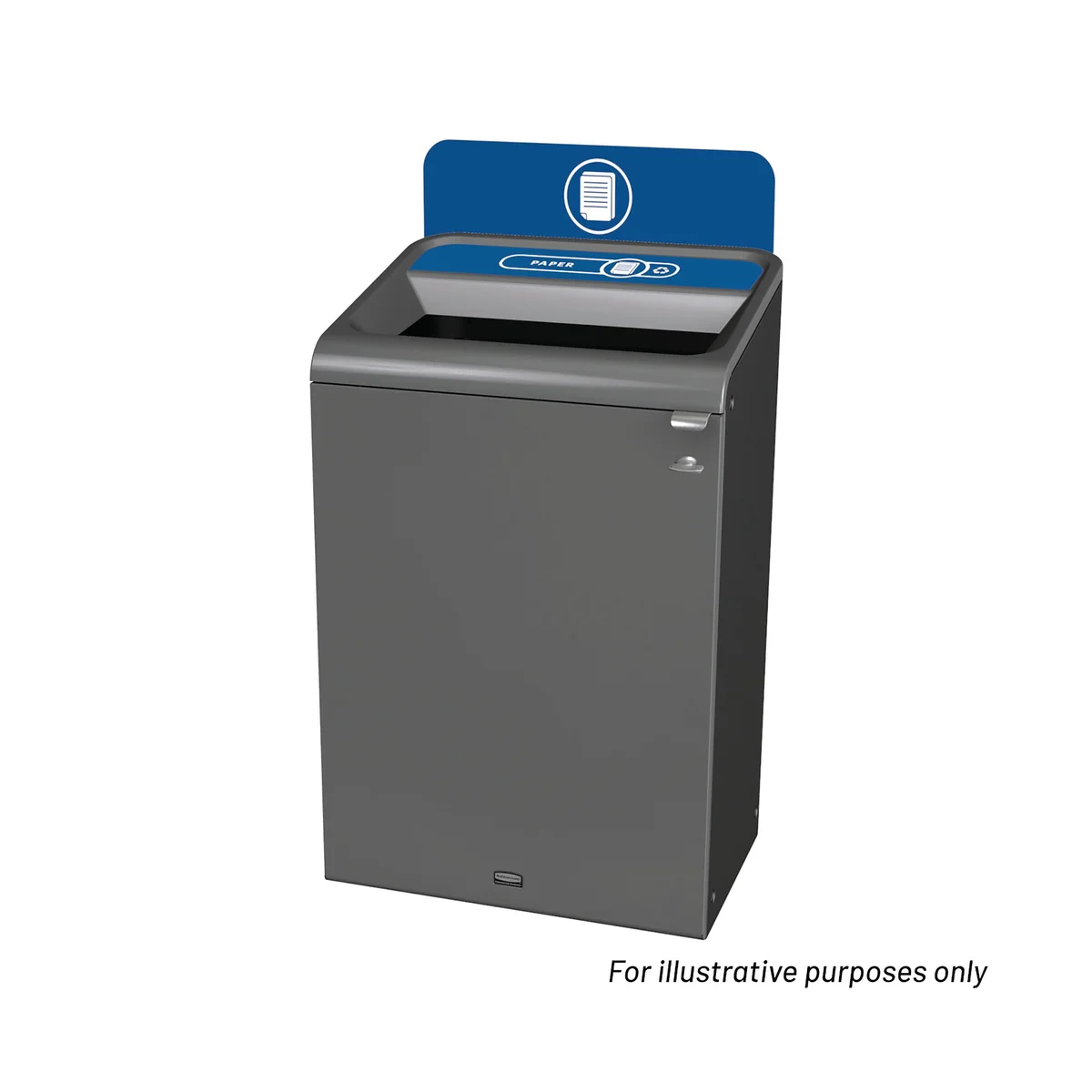Rubbermaid Configure Container with Paper Recycling Label 125L Blue 2154760 - Image 2