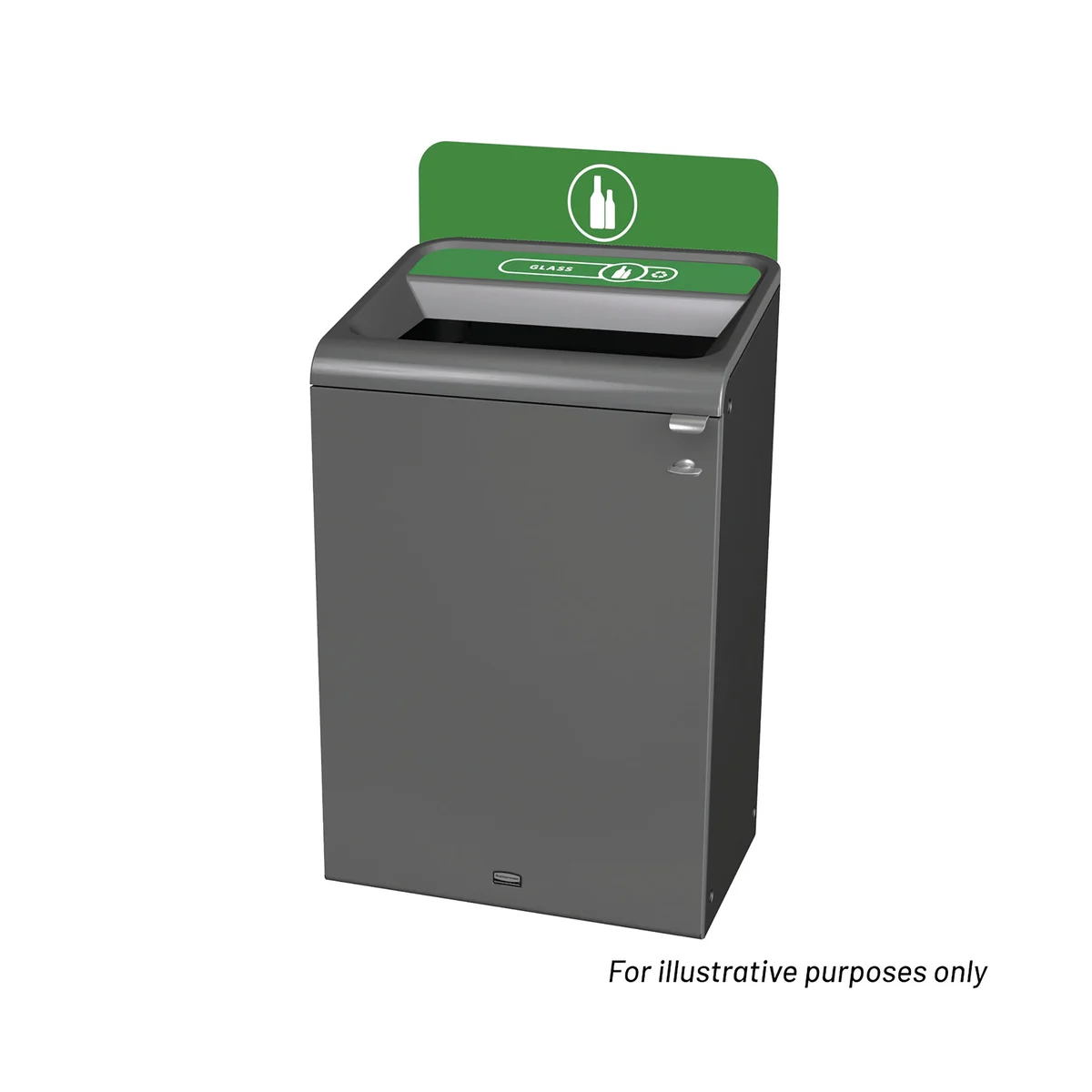 Rubbermaid Configure Container with Glass Recycling Label 125L Green 2154761 - Image 2