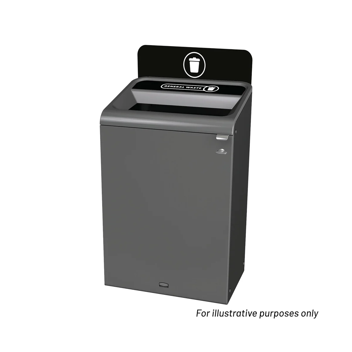 Rubbermaid Configure Container with General Waste Label 125L Black 2154762 - Image 2