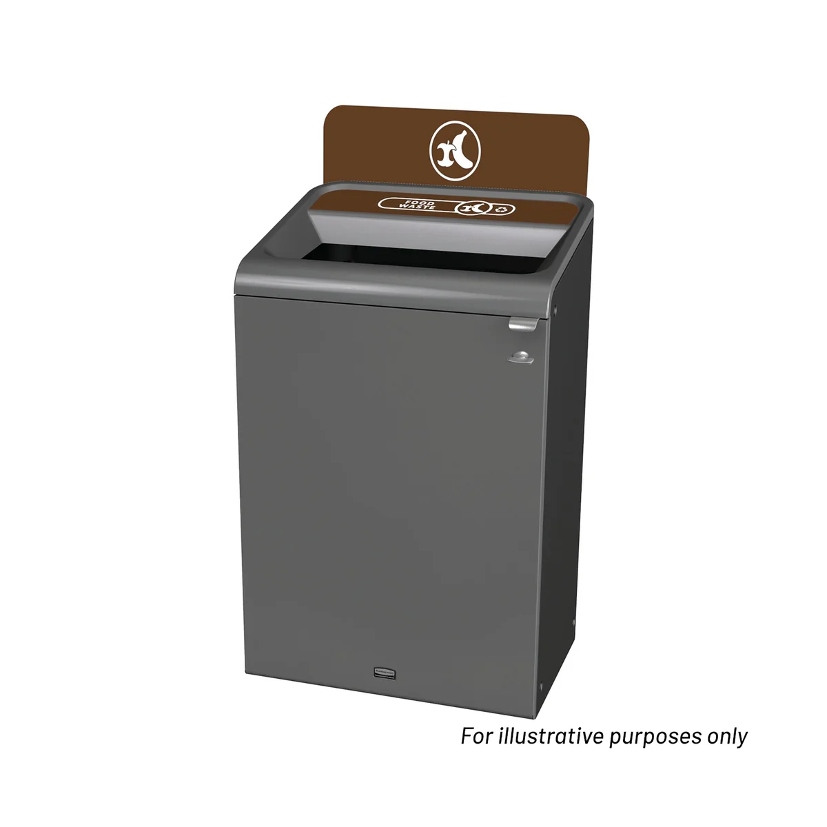 Rubbermaid Configure Container with Food Waste Label 125L Brown 2154763 - Image 2