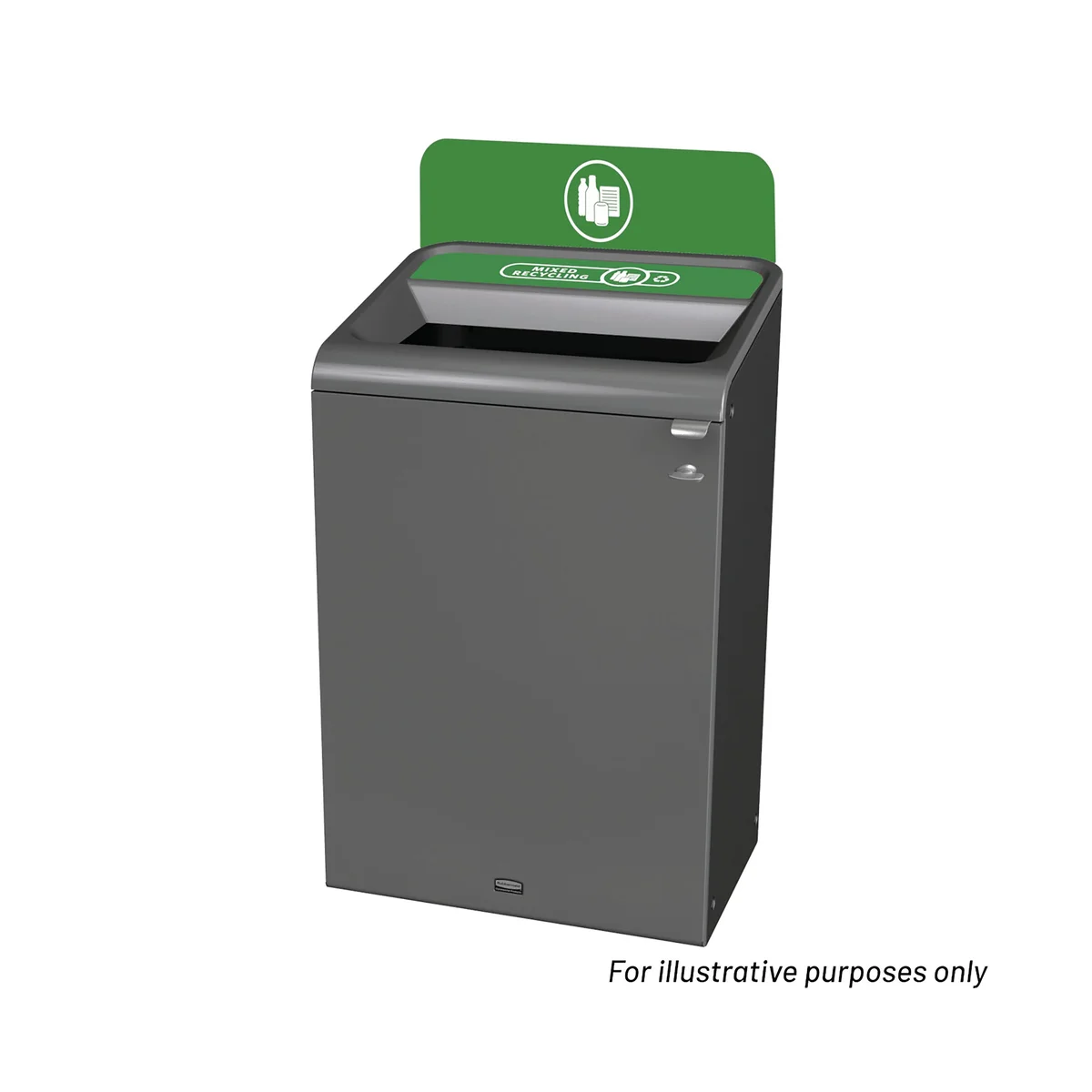 Rubbermaid Configure Container with Mixed Recycling Label 125L Green 2154765 - Image 2