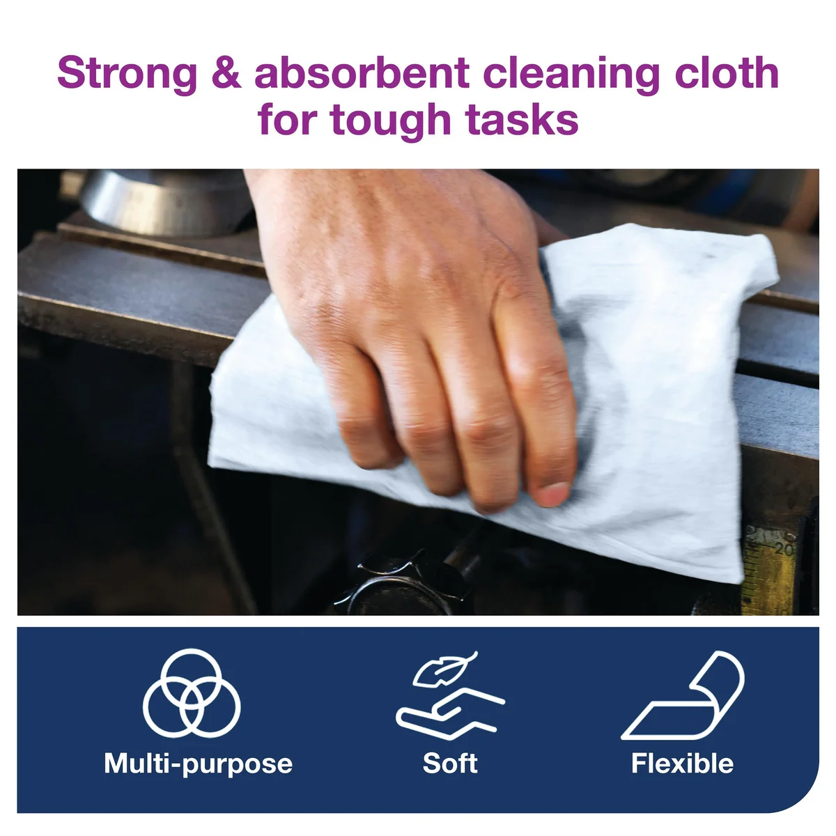 Tork Multi Purpose Cloth Combi Roll 152m Blue 510237 - Image 3