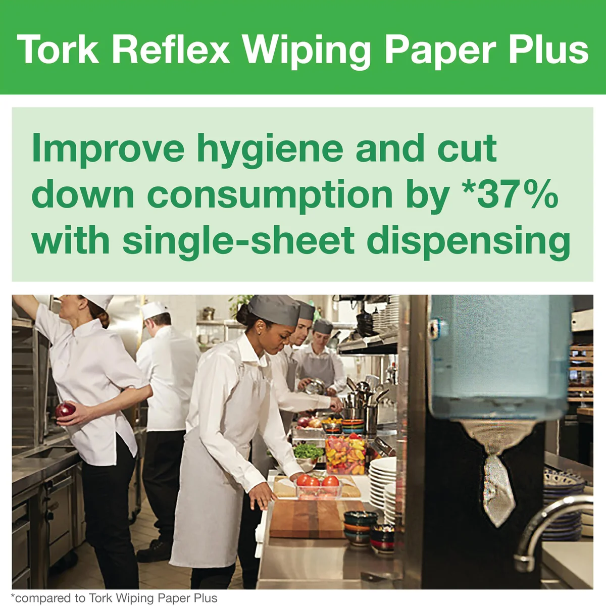 Tork Reflex Multipurpose Wiping Paper Plus 2-Ply 200 Sheets (Pack of 9) 473474 - Image 3
