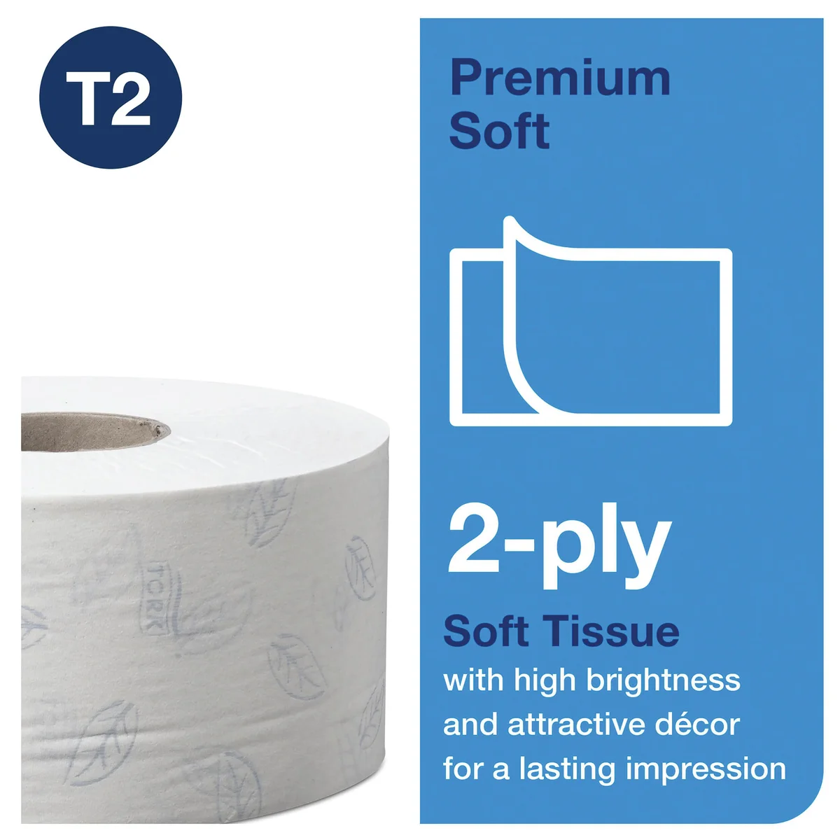Tork T2 System Mini Jumbo Roll 2-Ply 850 Sheets (12 Pack) 110254 - Image 3