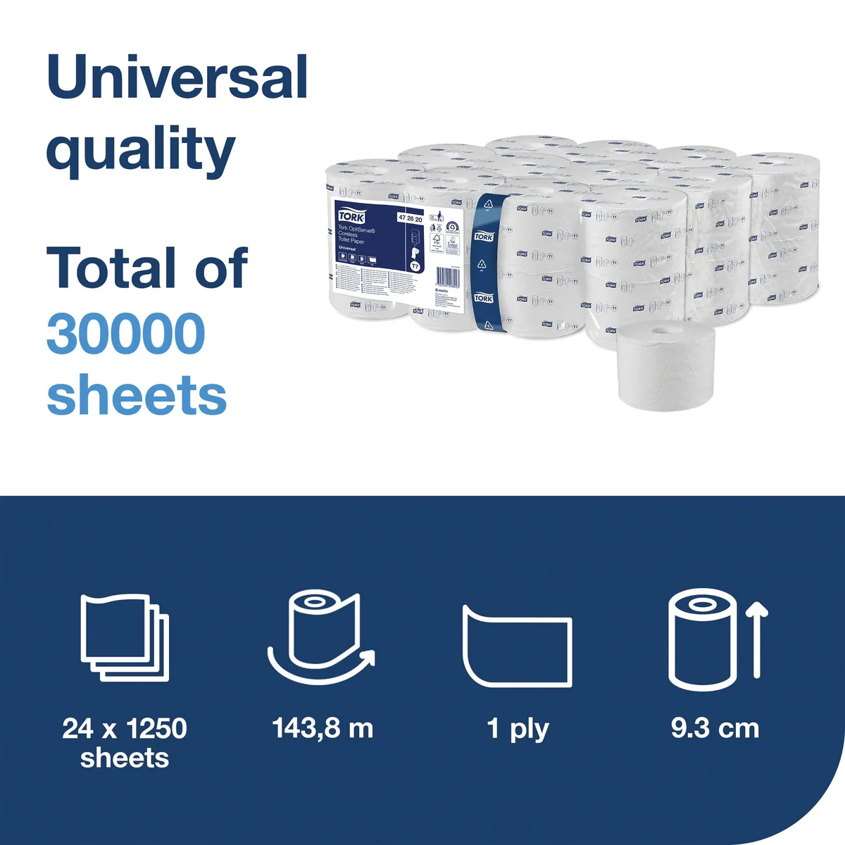 Tork OptiServe Coreless Toilet Paper (Pack of 24) 472620 - Image 2