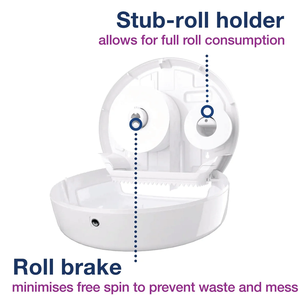Tork T2 Mini Jumbo Toilet Roll Dispenser White 555000 - Image 3