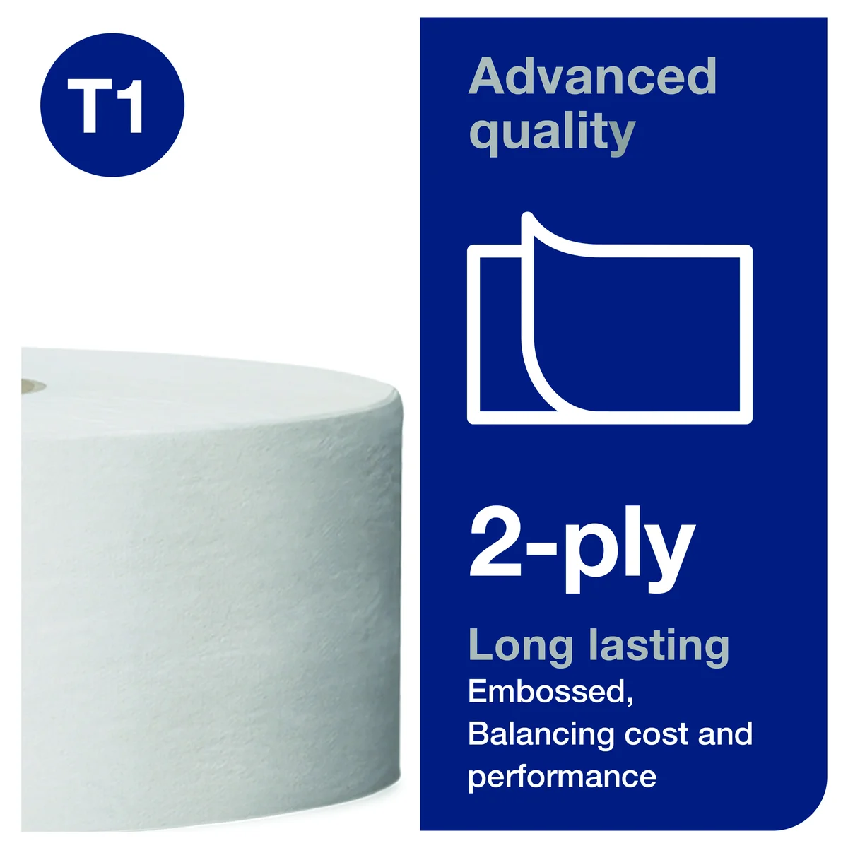 Tork T1 Jumbo Toilet Paper Roll Advanced 2-Ply White 1700 Sheets (Pack of 6) 110246 - Image 4