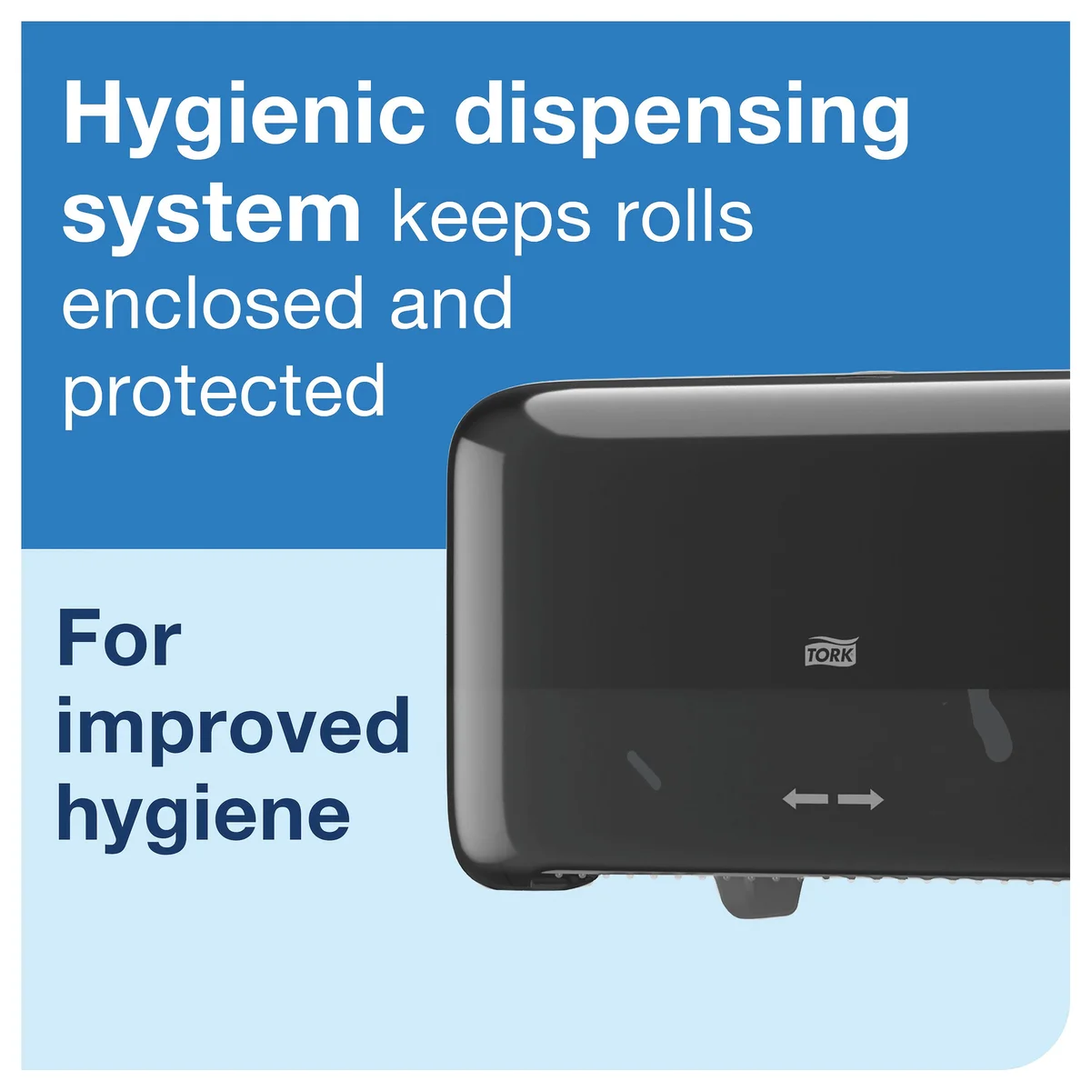 Tork OptiServe Coreless 2-Roll Toilet Roll Dispenser Black 558068 - Image 3