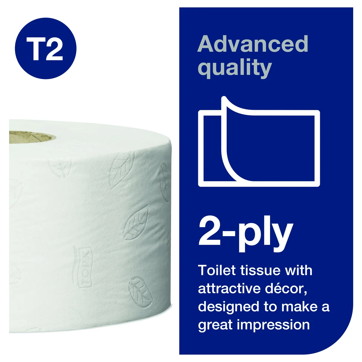 Tork T2 Mini Jumbo Toilet Roll 2-Ply (Pack of 12) 120238 - Image 4