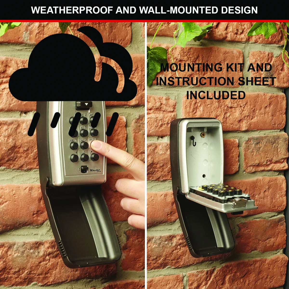 Master Lock Select Access Key Safe Box Push Button Wall Mount 5423EURD - Image 4