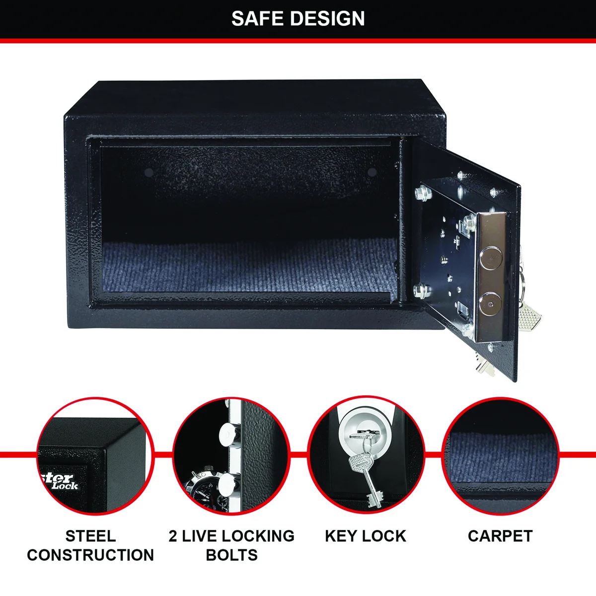Master Lock Security Safe Key Lock Black X031ML - Image 4