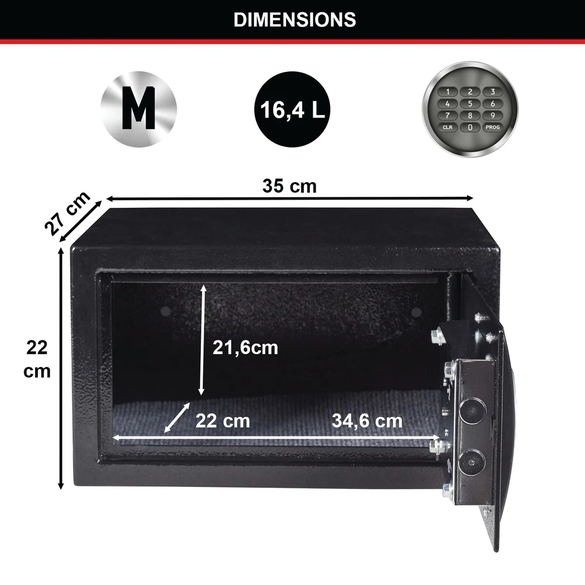 Master Lock Security Safe Electronic Lock Black X055ML - Image 2