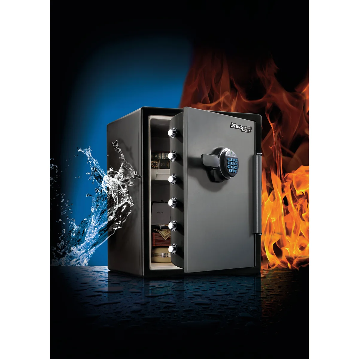 Master Lock Fire-Safe Water Resistant Safe Electronic Lock 56 Litres LFW205FYC - Image 2