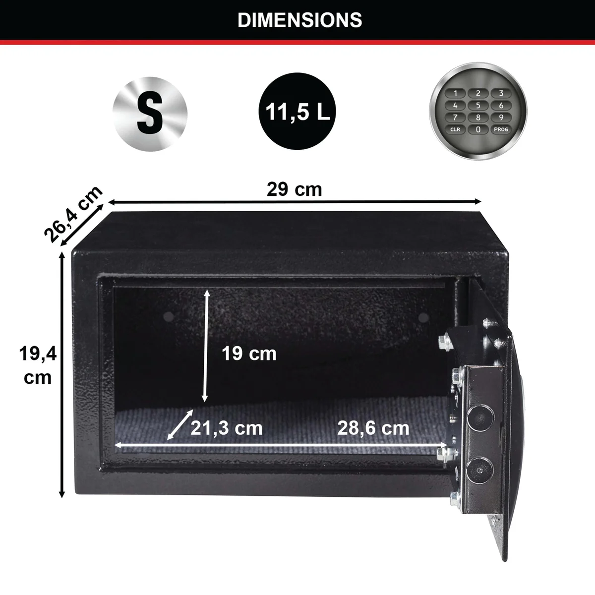 Master Lock Security Safe Electric Lock 11.6 Litre X041ML - Image 2