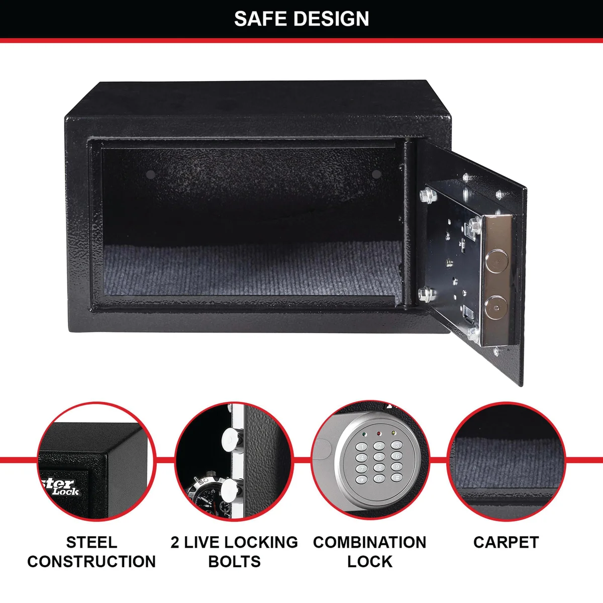 Master Lock Security Safe Electric Lock 11.6 Litre X041ML - Image 3
