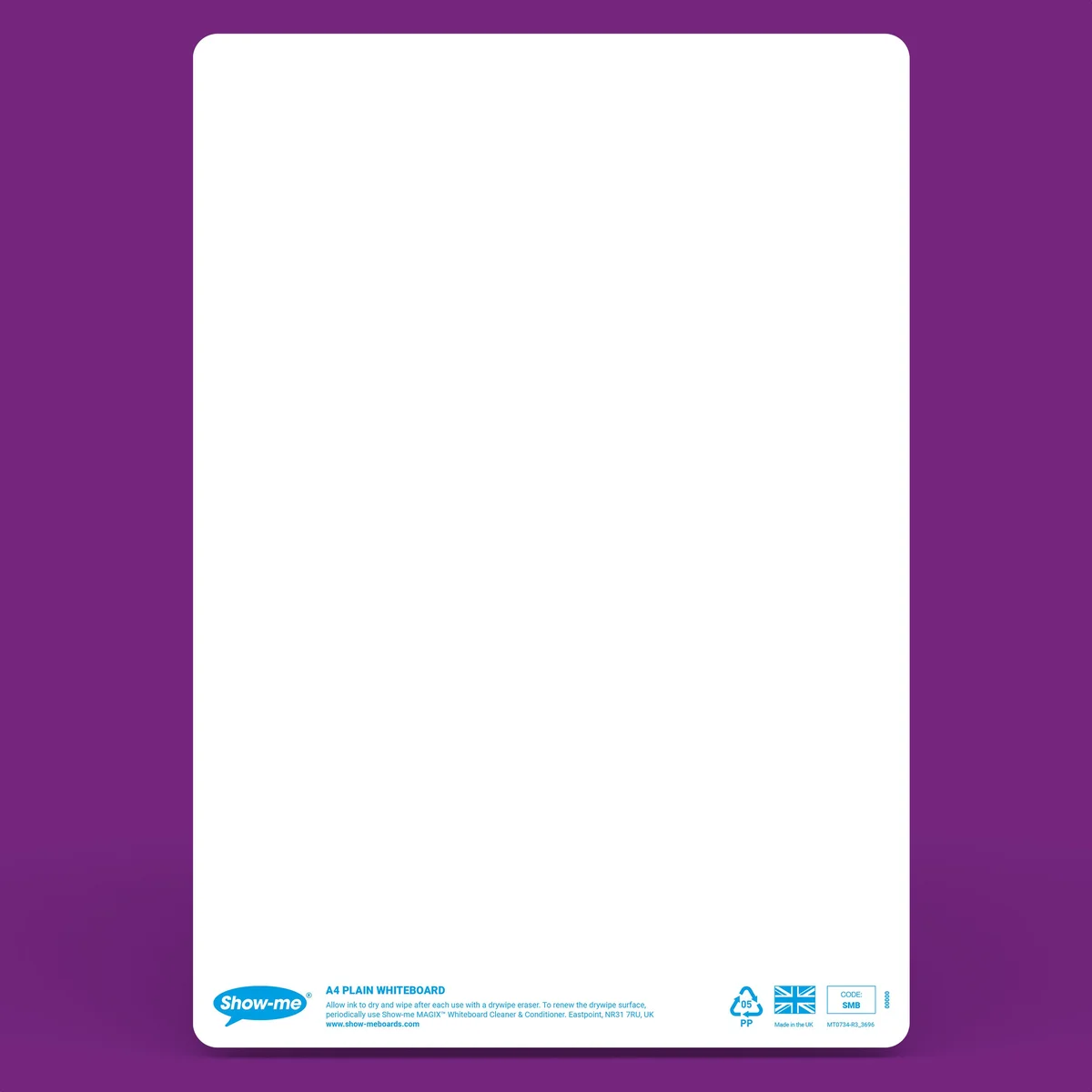 Show-me StayClean A4 Whiteboards Plain/Plain (35 boards pens and erasers + Free cleaners) C/SMB - Image 2