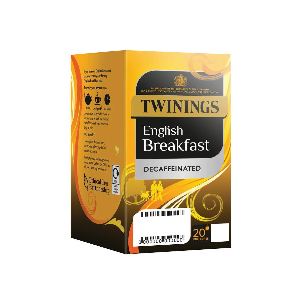 Twinings Decaffeinated English Breakfast Tea Bags (Pack of 80) F12423 - Image 2