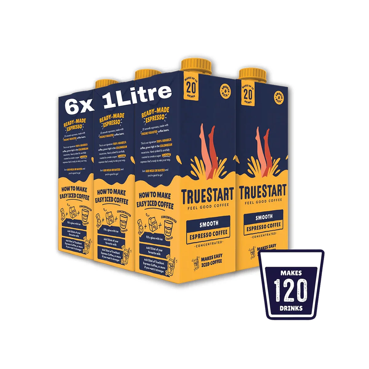 Truestart Espresso Coffee Concentrate 1L (Pack of 6) HBCONC1L - Image 2