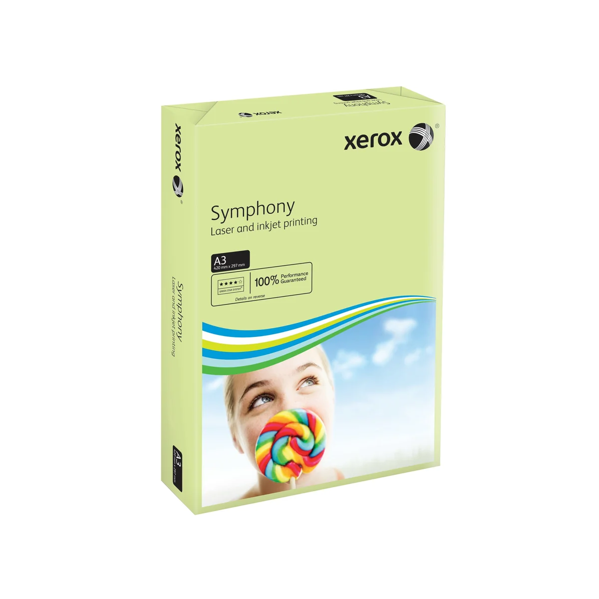 Xerox Copier A3 Symphony Tinted 80gsm Pastel Green (Pack of 500) 62870 - Image 3