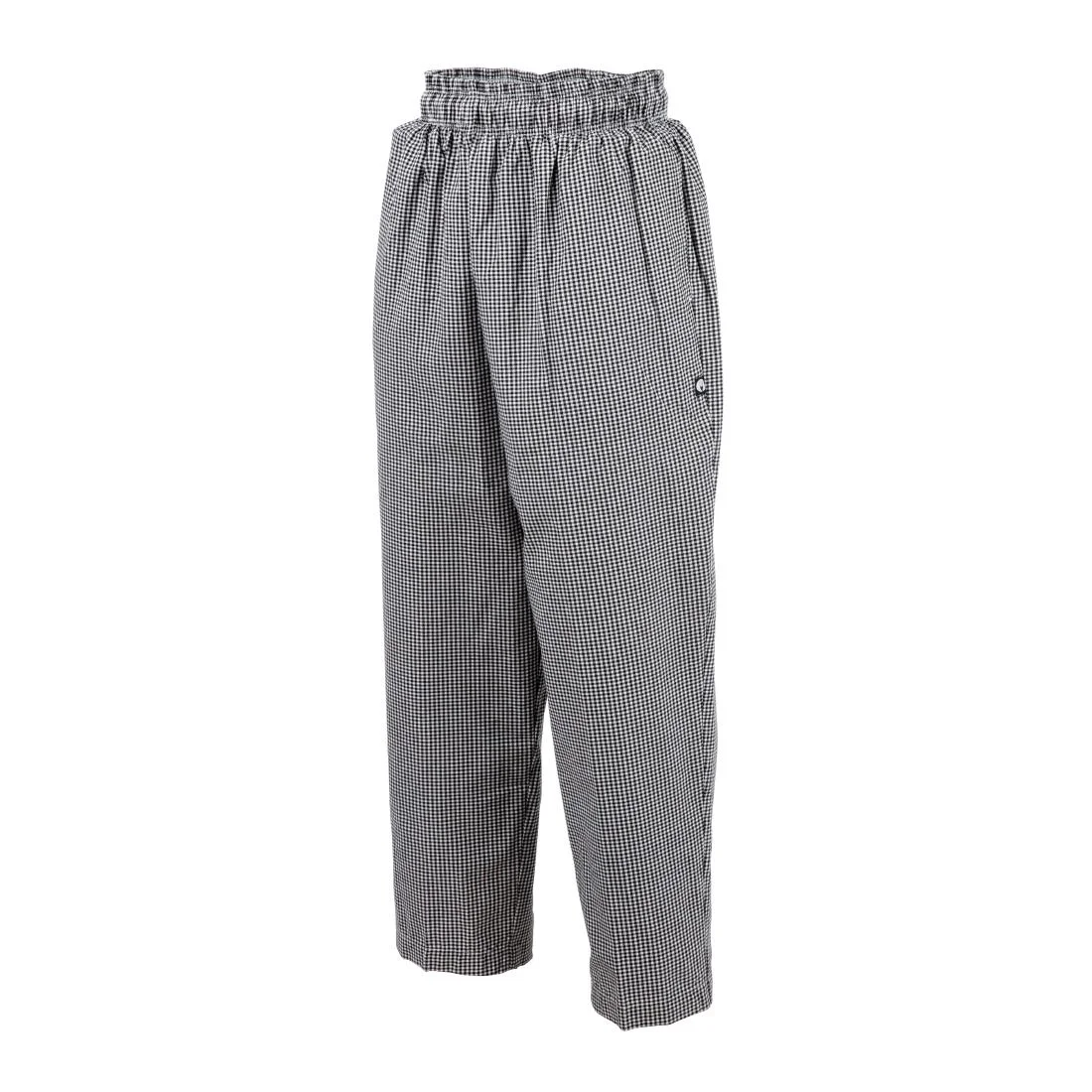 Chef Works Essential Baggy Pants Small Black Check - Image 3
