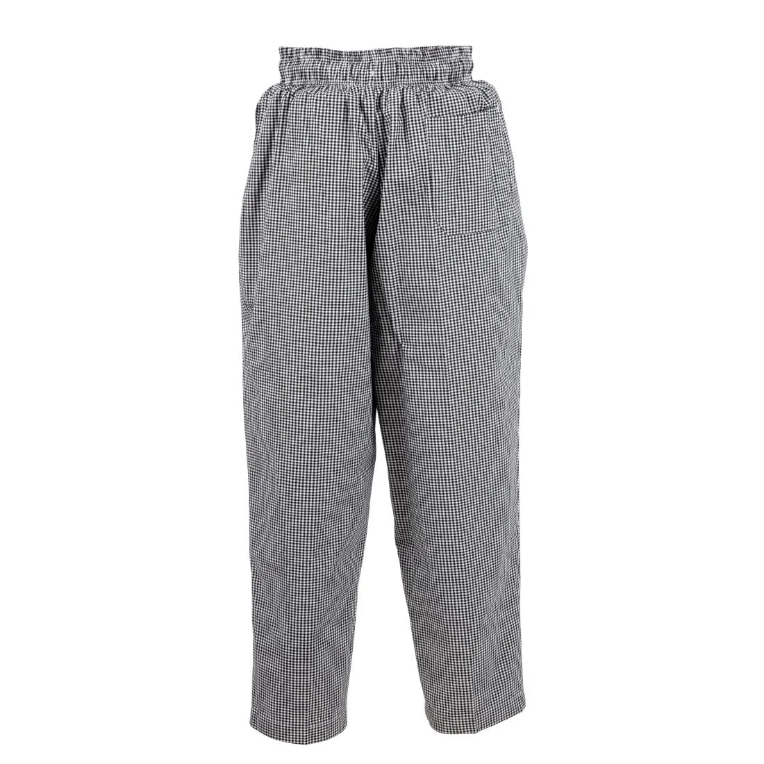Chef Works Essential Baggy Pants Small Black Check - Image 5