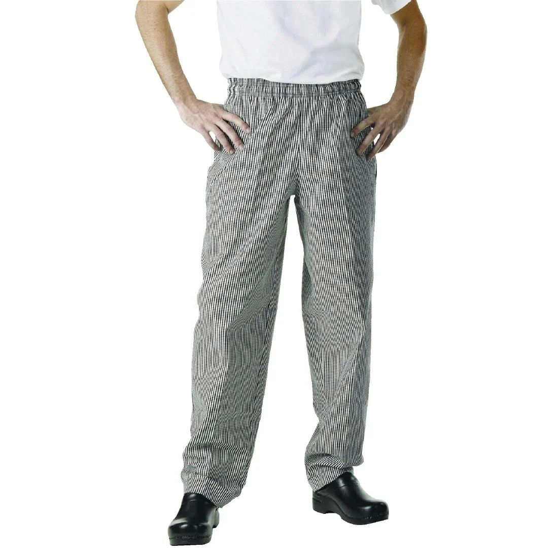 Chef Works Essential Baggy Pants Small Black Check - Image 8