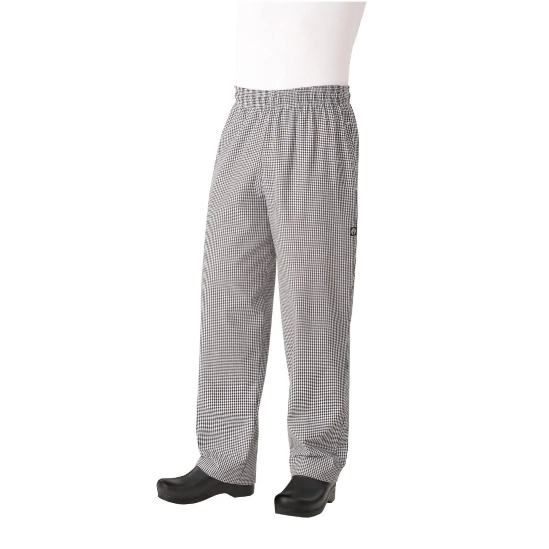 Chef Works Essential Baggy Pants Small Black Check - Image 10