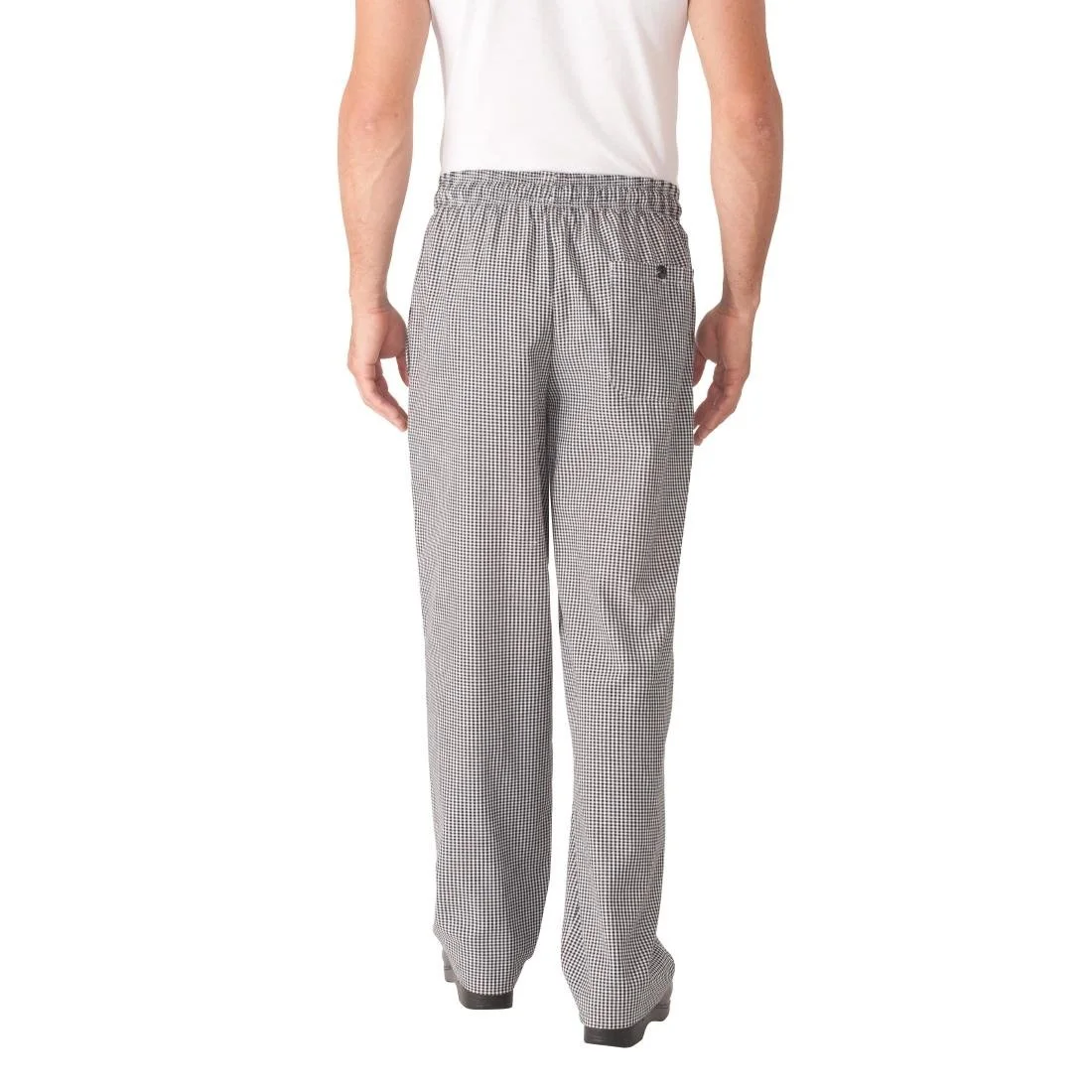 Chef Works Essential Baggy Pants Small Black Check - Image 4