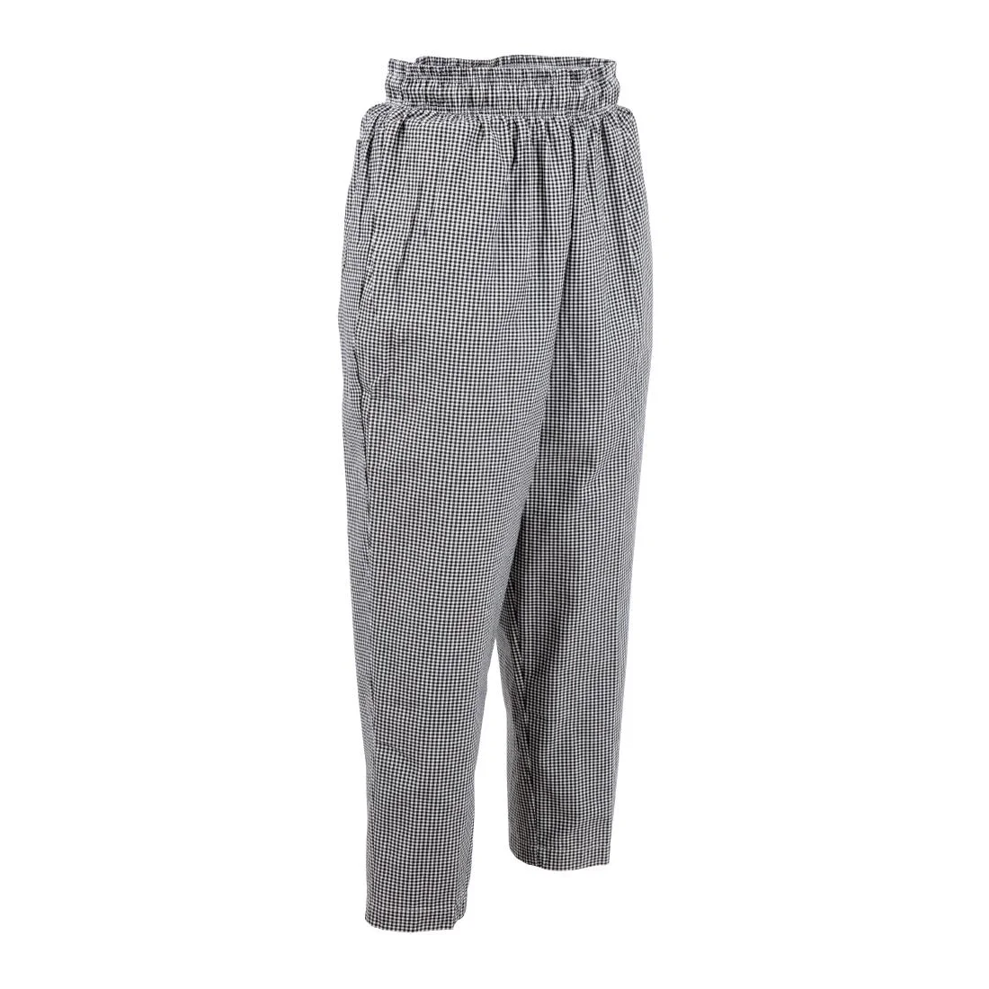 Chef Works Essential Baggy Pants Small Black Check - Image 7