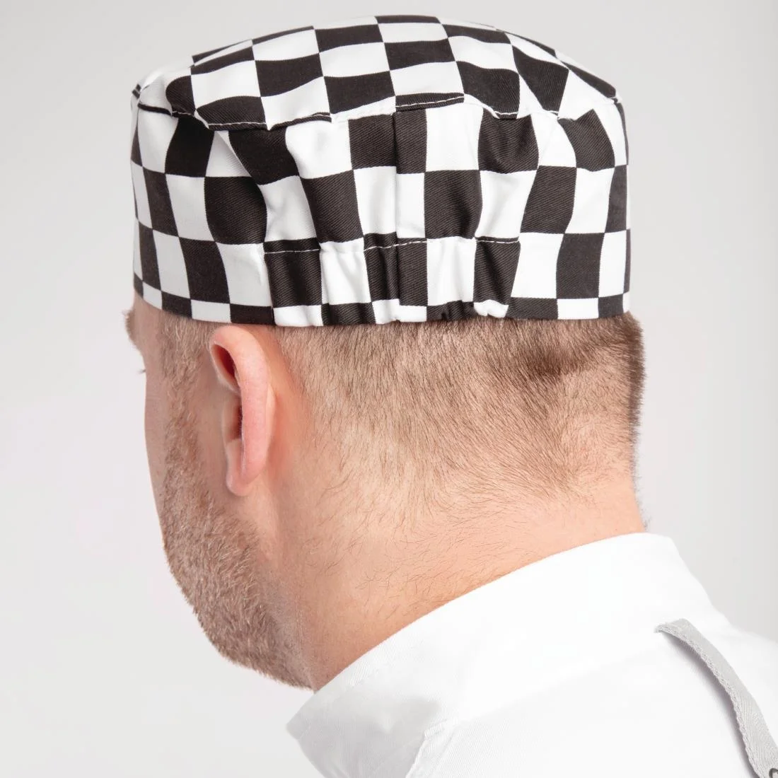 Whites Chefs Skull Cap Big Black and White Check - Image 2