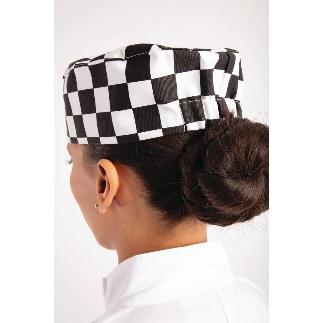 Whites Chefs Skull Cap Big Black and White Check - Image 4