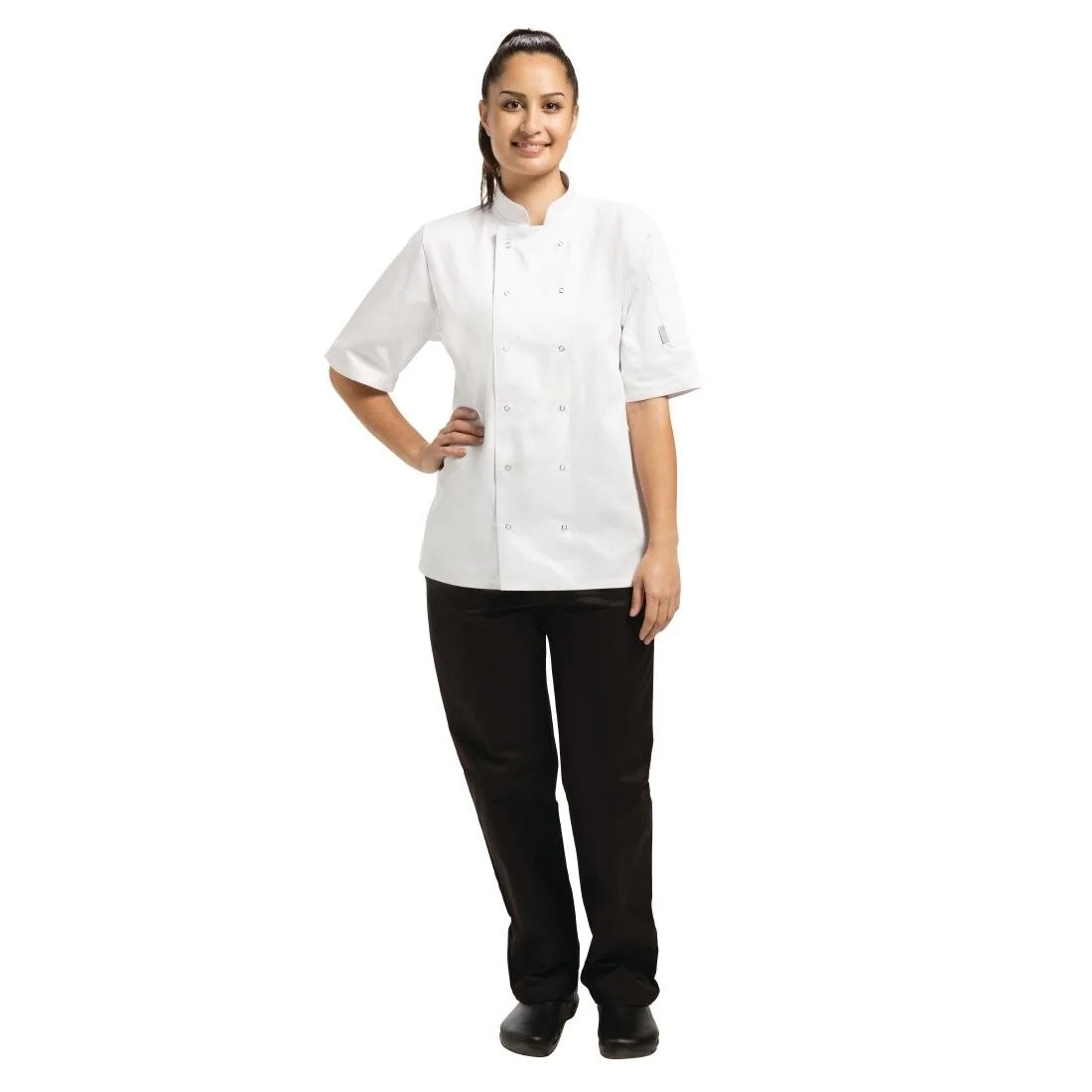 Whites Vegas Unisex Chef Jacket Short Sleeve White - Image 4