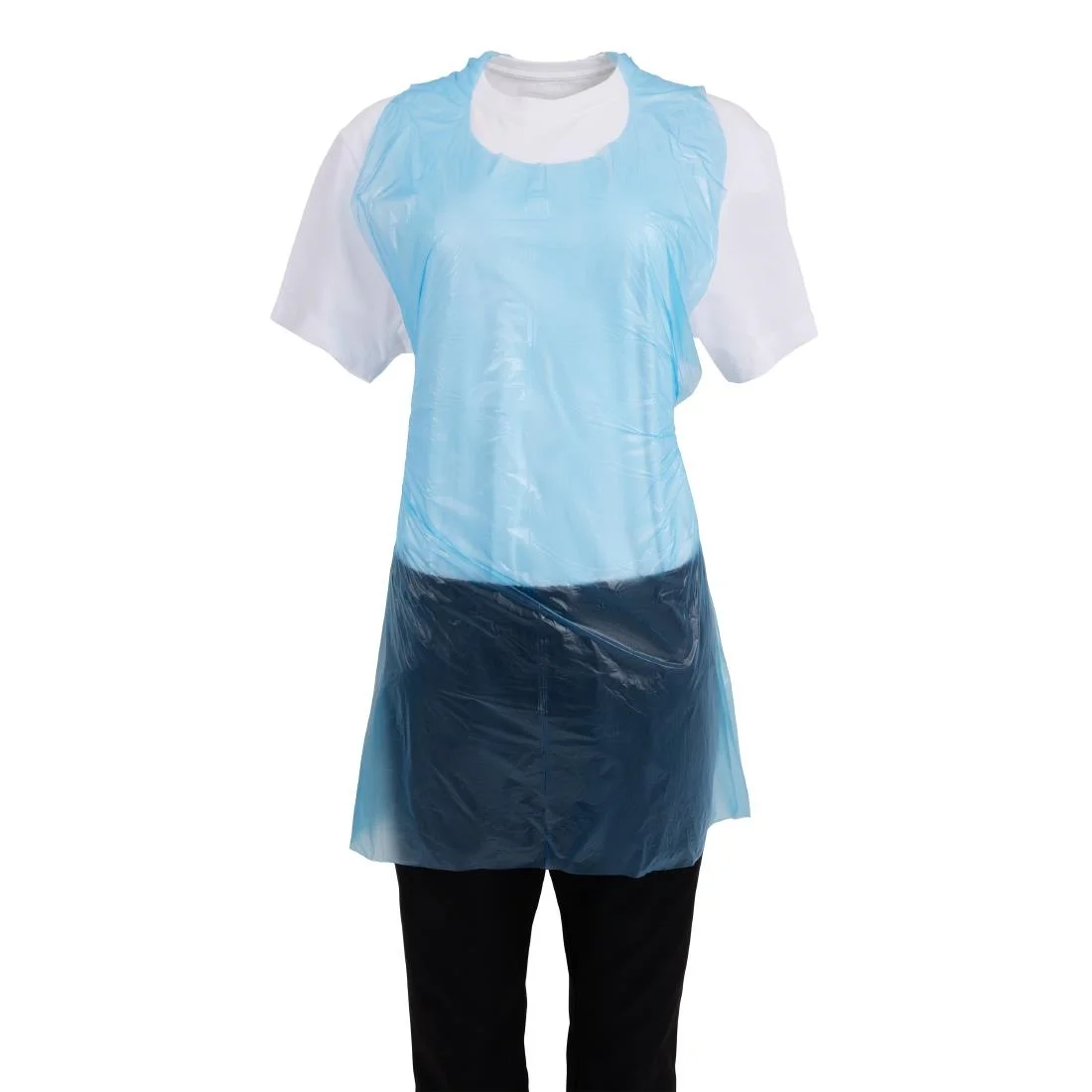 Disposable Polythene Bib Aprons Blue