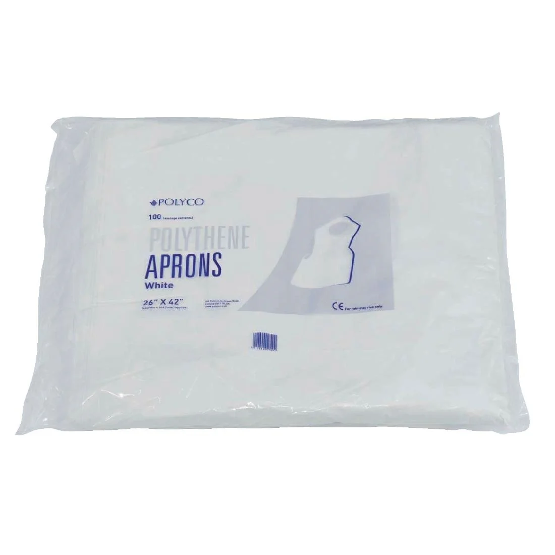 Disposable Polythene Bib Aprons White - Image 2